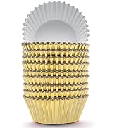 200 Pcs Gold Foil Cupcake Liners Standard Baking Cups Muffin Paper Cases