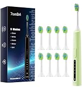 7AM2M Sonic Electric Toothbrush with 8 Brush Heads for Adults and Kids, High Power Rechargeable T...