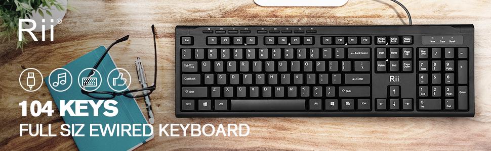 Rii RK907 USB Wired Keyboard