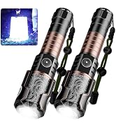 SKYFIRE Rechargeable Flashlights with Ignition Lens: 2 Pack High Lumens Tactical Flashlight LED Z...