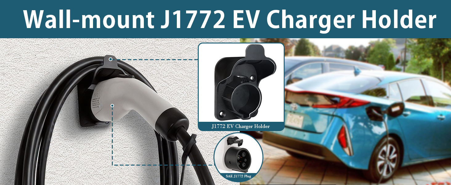 ev charger cable cord holder wall mount organizer sae j1772 hanger hook holster indoor electric car