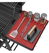 Silicone Griddle Tools Mat for Blackstone - Large Silicone Spatula Mat with Drip Pad - Griddle Ma...