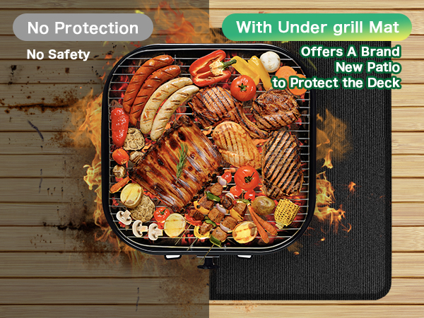 grill matt for outdoor grill deck protector