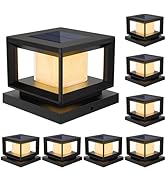 Mlambert 8 Pack Solar Post Lights Outdoor, Waterproof Fence Cap for Deck, 4x4 6x6 Wooden Vinyl Ou...