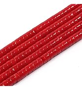 NITOPUPU 150Pcs 4×2mm Natural Red Coral Spacer Stone Beads for Jewelry Making Supplies, Loose Sem...