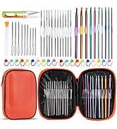IMZAY 54 Pcs Crochet Needles Set, Crochet Hooks Kit with Storage Case, Ergonomic Knitting Needles...
