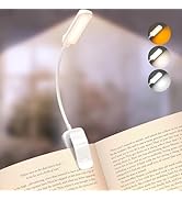 Glocusent 13 LED Rechargeable Book Light for Reading at Night, Eye-Caring 3 Amber Colors & Steple...