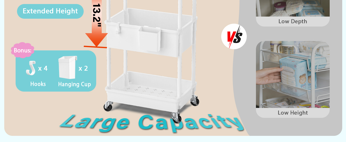 Baby Diaper Caddy Organizer Cart