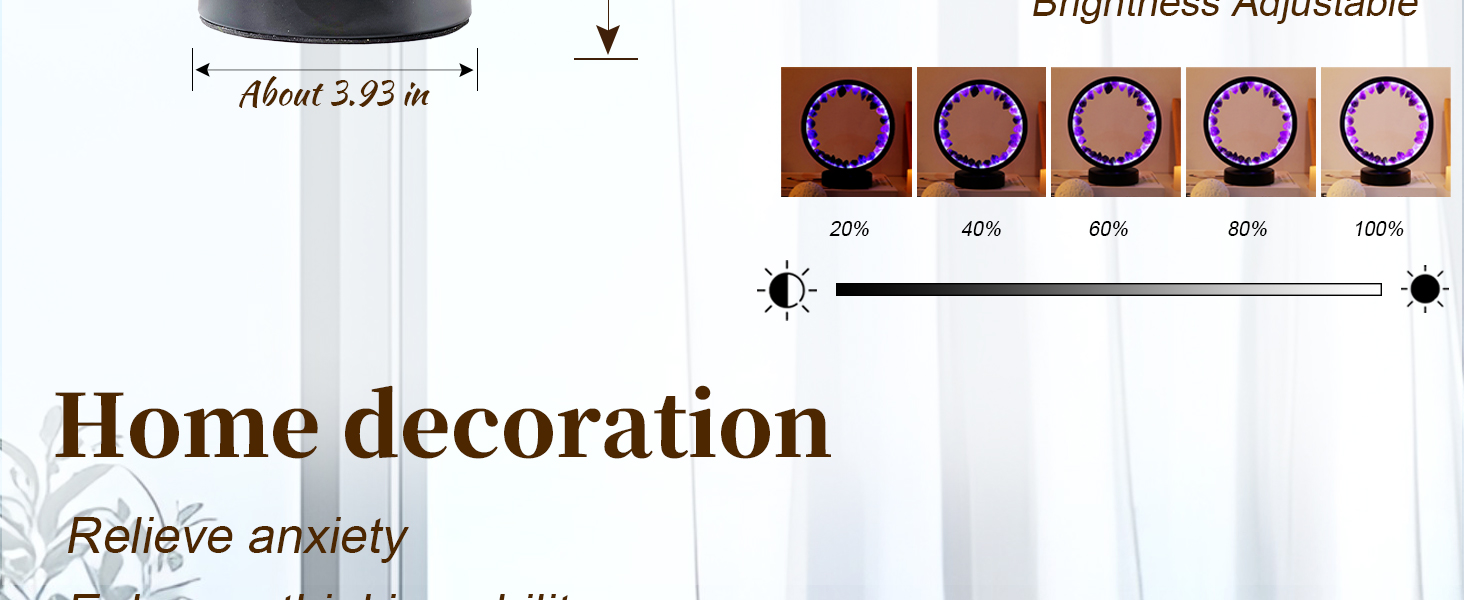 Raw Amethyst Round Table Lamp
