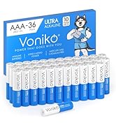 Voniko AAA Batteries 36 Pack - Alkaline Triple A Battery - Ultra Long-Lasting, Leakproof 1.5v Bat...