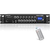 Sound Town 360W 6-Zone 70V/100V Commercial Power Amplifier with Bluetooth, Optical, Phantom Power...