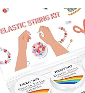 Redtwo Elastic Bracelet String Cord, 0.4mm,0.5mm,0.6mm,0.7mm,0.8mm,1mm Beading Elastic String for...