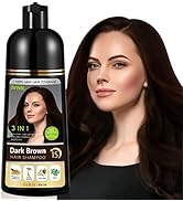IVNIL Dark Brown Color Shampoo for Gray Hair, Instant Natural Hair Dye Shampoo for Women & Man, 3...