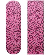 ZUEXT 9" x 33" Skateboard Grip Tape, 2Pack Waterproof Bubble Free Pink Leopard Grip Tape Longboar...