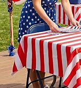 misaya 6 Packs Striped Disposable Table Cloth, 54 x 108 Inch Waterproof Rectangle Tablecloth, Lea...