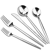 Silverware, Luxury Royal 20 Pieces 18/10 Stainless Steel Steak Knife and Spoon Fork Silverware Se...