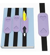 NELJIBEHU Pen Holder for Notebook,Journal, Planner,Adjustable Elastic Band PU Leather Design,Fits...