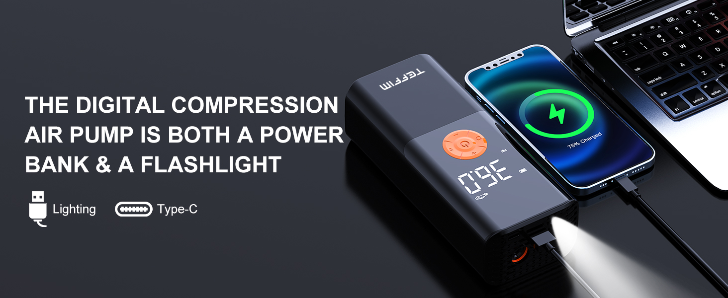 Air Pump for Car Tires with Tire Pressure Gauge