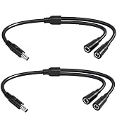 1.3FT 5.5mmx2.5mm 14AWG 12V/24V DC Power Splitter 1Male to 2Female High Power 5525 Connector for ...