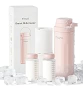 Inaya 22oz Portable Breast Milk Cooler, 24H Breastmilk Chiller with 2 Storage Bottles, Travel Mil...