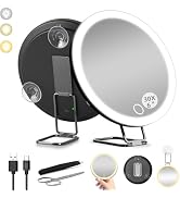 6“ 30X Strong Magnifying Mirror for Close up Detailed Make-up for The Elderly,Led Magnified Mirro...