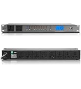 MICNAUX Rack Mount Power Conditioner 20A Sequencer for Audio Equipment, 10 Outlets 2000W Power Su...