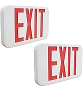 LIT-PaTH LED EXIT Sign, Emergency light with Double Face and Back Up Batteries- US Standard Red L...