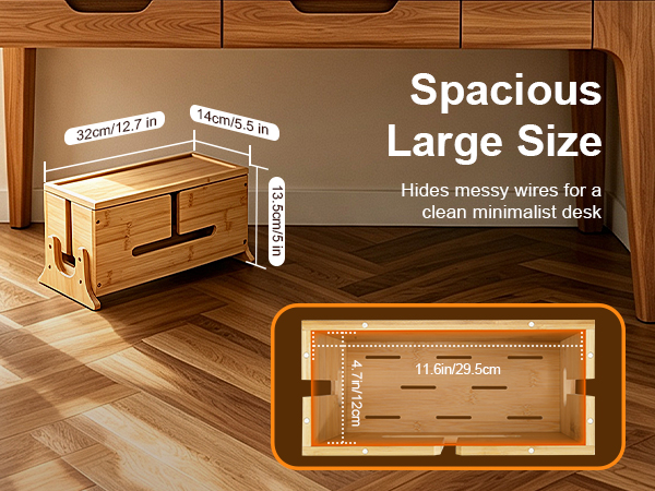 cable management box, wooden box, wood box, cord hider box, cable management