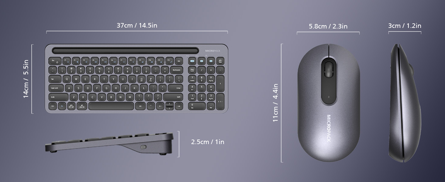 Full Size Wireless Keyboard and Mouse Combo