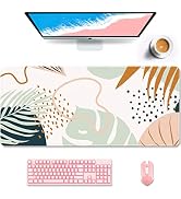 Auhoahsil Desk Pad, XXL Large Mouse Pad, Extended Gaming Mousepad, Cute Desk Mat for Women, Big O...
