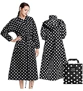 Womens Long Raincoats Rain Jacket Waterproof Packable Outdoor Hooded Windbreaker Lightweight Adju...