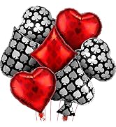 KatchOn, Large Casino Balloons Set - 22 Inch, Pack of 7 | Ace of Spades Balloon for Poker Party D...