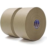 ADHES Water Activated Tape 2.83" x 110yds x 2 Rolls, Reinforced Kraft Gummed Paper Tape, Eco-Frie...