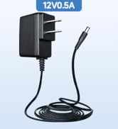UL Listed 12V 0.5A 6ft Power Supply Adapter, AC to DC 6W 12V 500mA Replacement Power Cord for Sec...