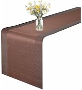 GIVERARE Table Runner, 12x53in Heat-Resistant Woven Vinyl Long Tabletop, Non-Slip Washable PVC Ta...