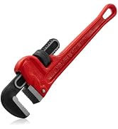 MAXPOWER 12-inch Straight Pipe Wrench, Heavy Duty Adjustable Plumber Wrench, Heat Treated Steel P...