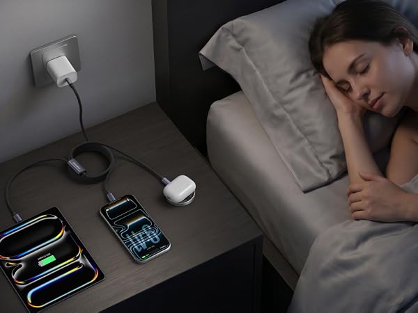 5-in-1 Charger Cable and Magnetic Wireless Charger-Sleep In