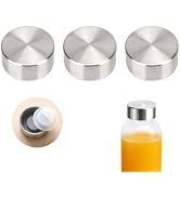 Replacement Stainless Steel Lids for Zukro Glass Water Bottle, 3 Pack | Fit for Luxfuel/Sursip 8o...