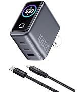 100W USB C Charger Block,3-Port PD PPS GaN Compact Foldable Plug,Smart Display Touch Control,Fast...