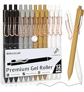 Drawdart Smooth Writing Pens, 12 Pcs No Bleed & Smear, Black Ink Fine Point (0.7mm), Quick-Dry Re...