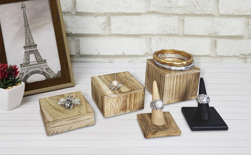 wooden display riser set