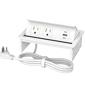 Table Power Outlet Hub PD20W USB-C Fast Charging Station, Recessed Outlet with 2AC Outlets and US...