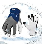 Vgo... 1Pair 0?/32°F Winter Leather Work Gloves, Cold Weather Waterproof Safety Work Gloves,Cold ...