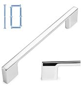 KOOFIZO Wide Foot Cabinet Bar Pull - Chrome Modern Solid Handle, 5 Inch/128mm Screw Spacing, 10-P...