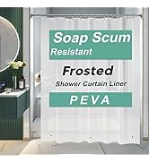 AmazerBath Shower Curtain Liner, 72x72 Plastic Frosted Shower Liner, Cute PEVA Shower Curtain Lin...