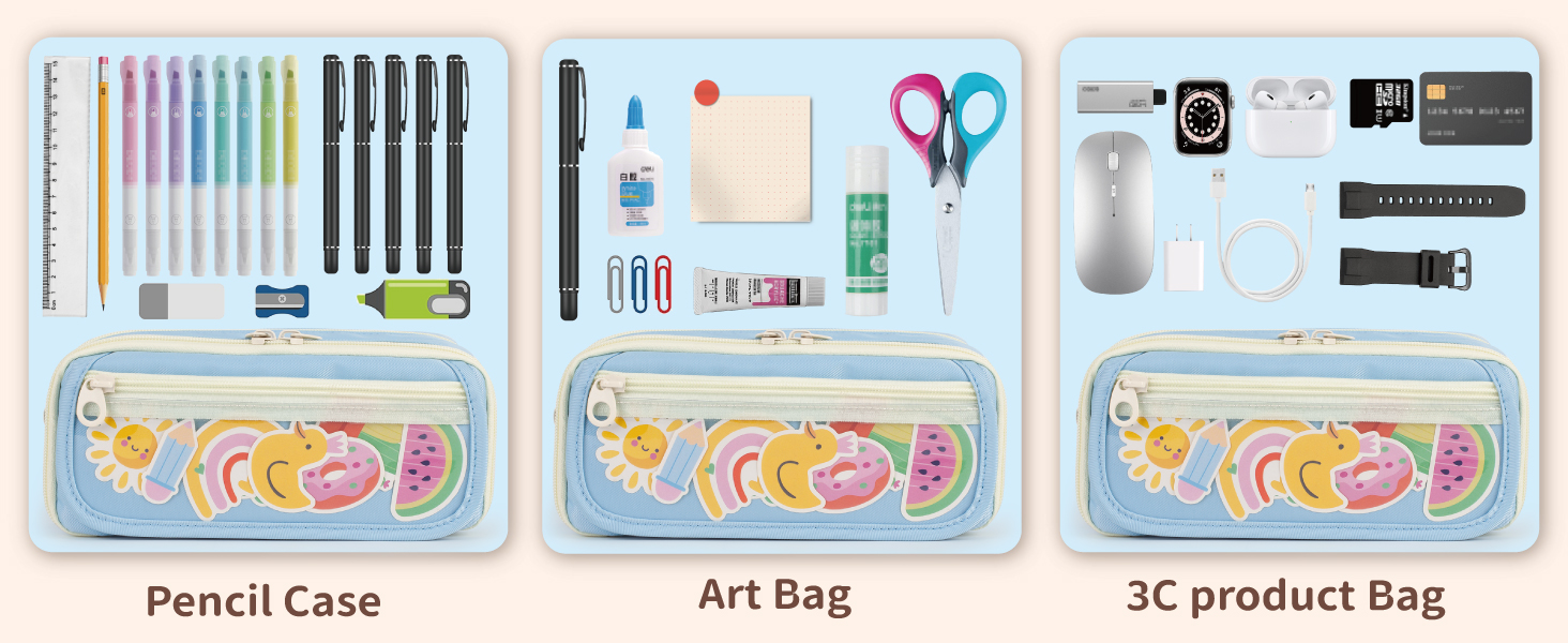 pencil case for girls boy pencil case kids pouch large big capacity Dinosaur art soft marker kids