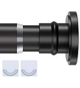 XIQIYY Small Tension Rod 16-28 Inches Black Shower Curtain Rod Heavy Duty Spring Short Tension Cu...