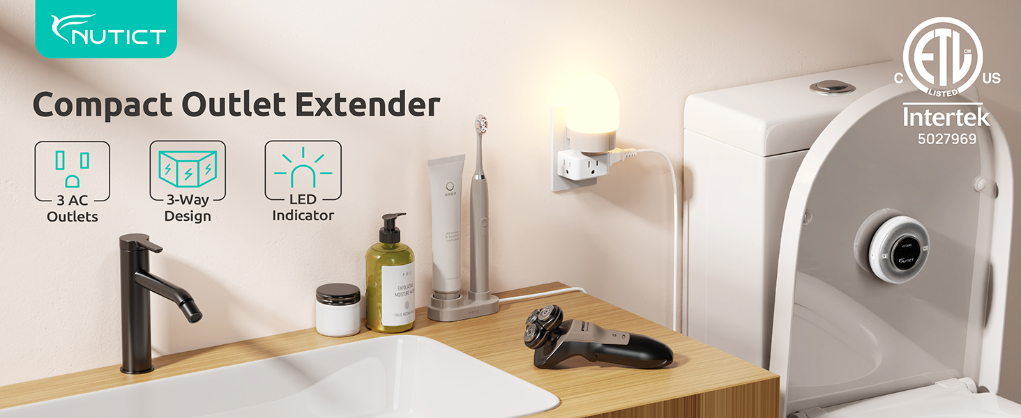 multi plug outet extender with 3 outlets