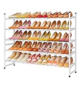 Tajsoon Expandable Shoe Rack for Closet 5 Tier, 29“-41“Adjustable & Stackable Shoe Shelf Storage,...
