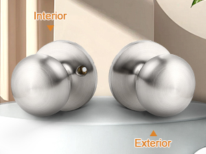 Passage door knob brushed nickel no key for hallway closet pantry interior